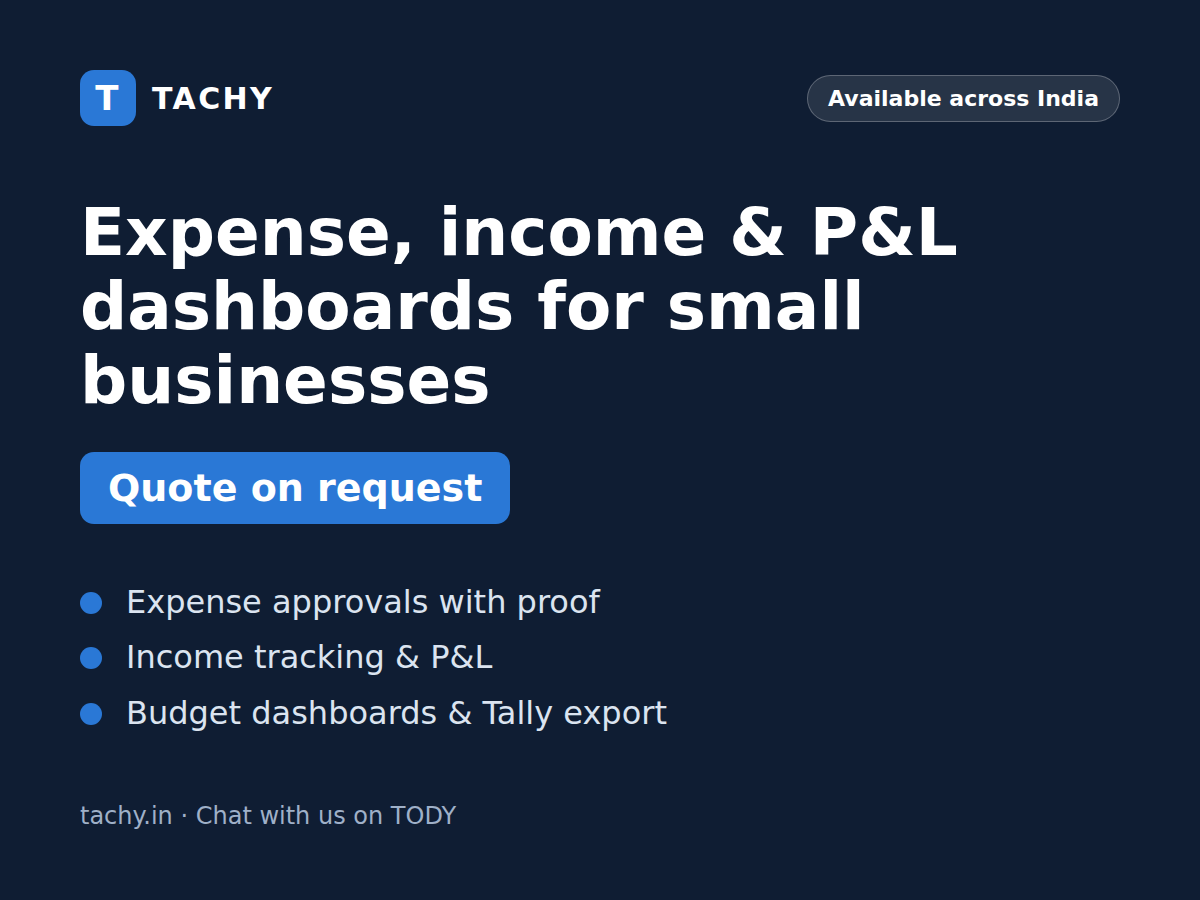 Expense, income & P&L dashboards for small businesses